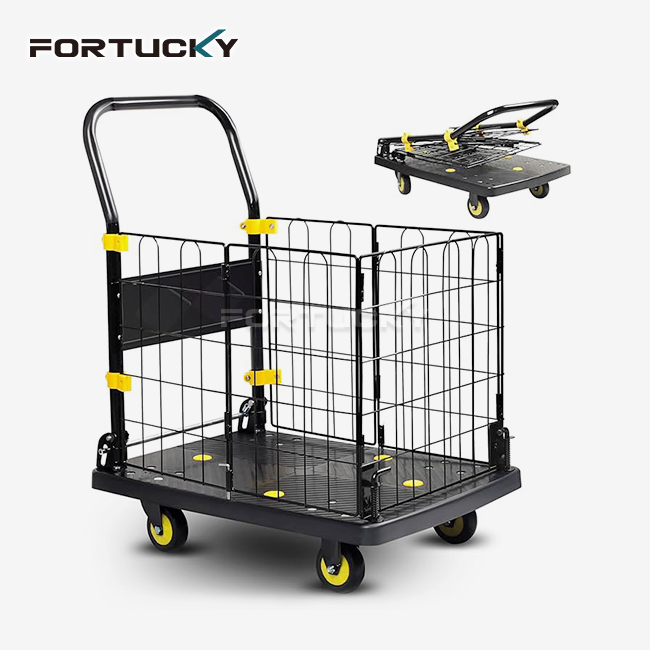 Folding Platform Trolley with Cage